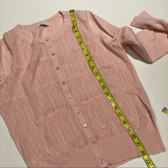 New small Charter Club pale pink cardigan sweater - Picture 7 of 7